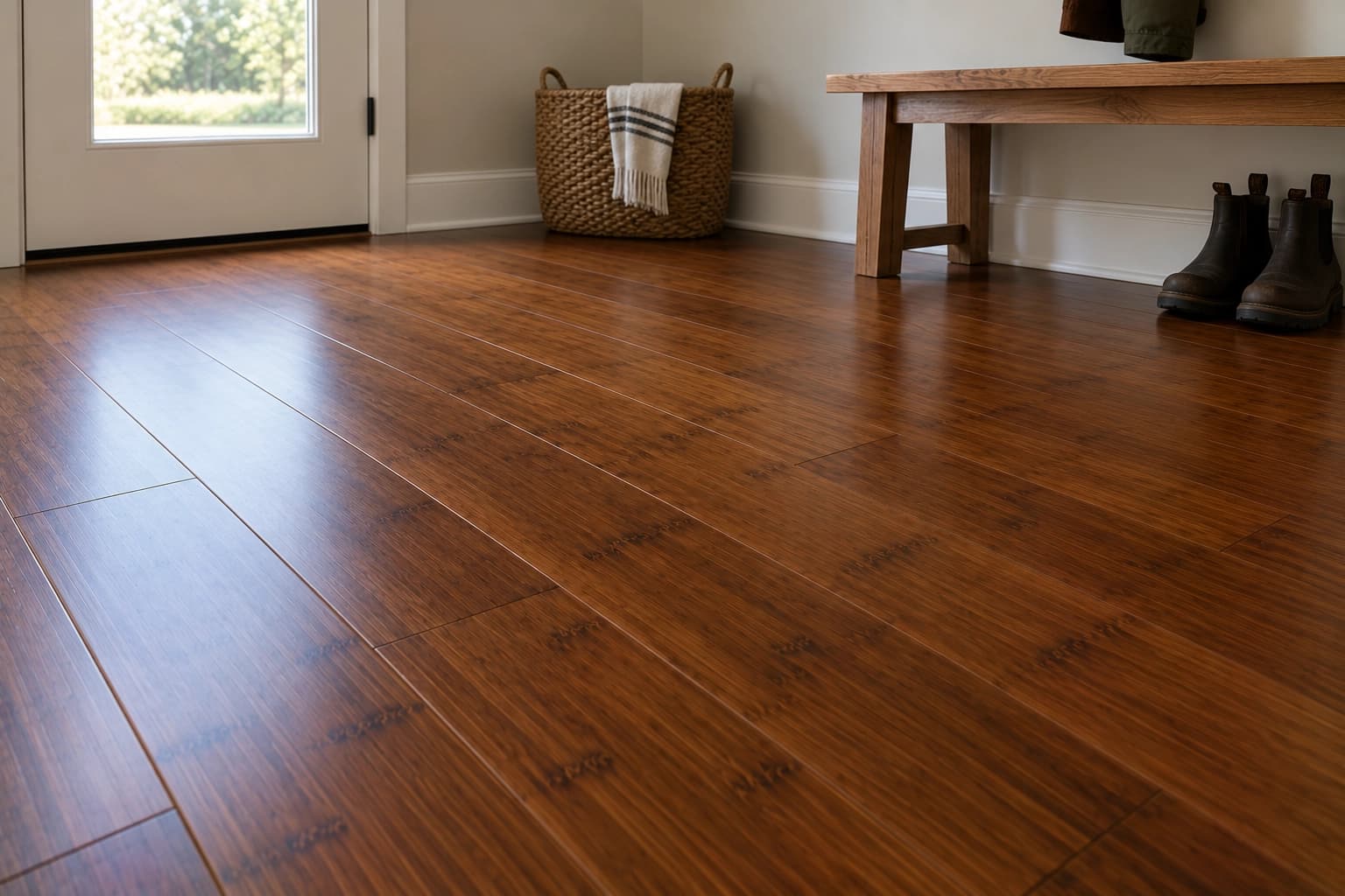 Carbonized bamboo flooring detail