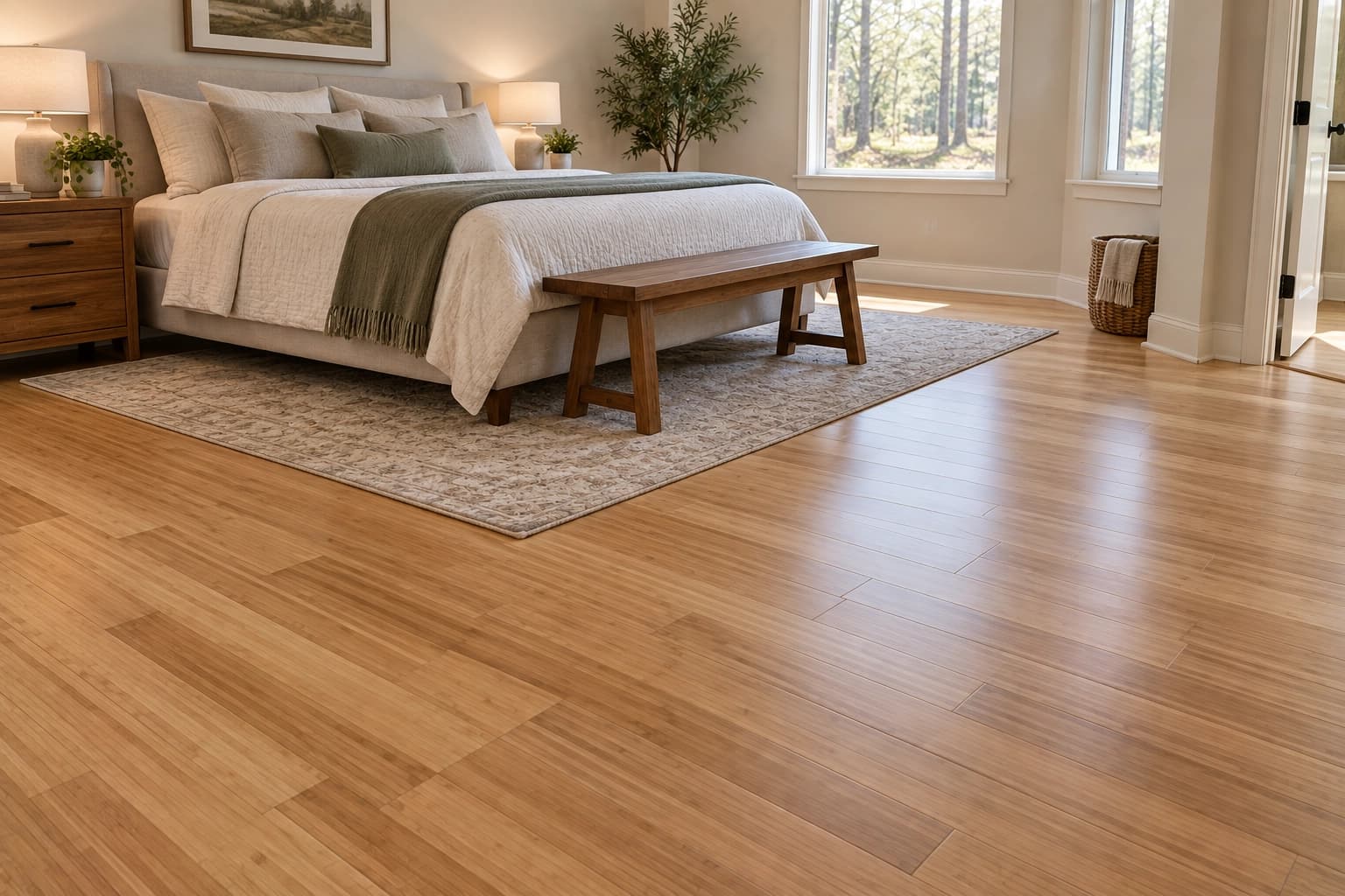 Bamboo flooring installation image