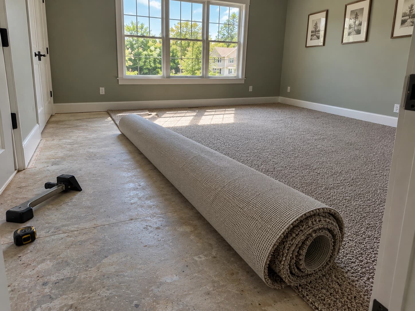 Carpet flooring installation