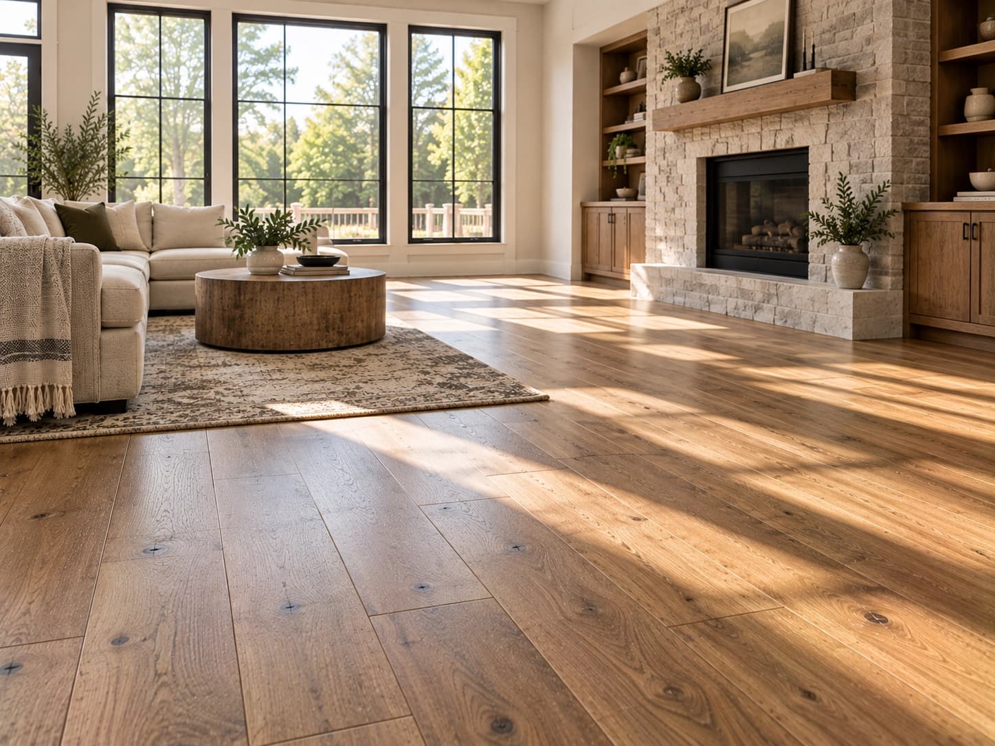 Hardwood flooring installation image
