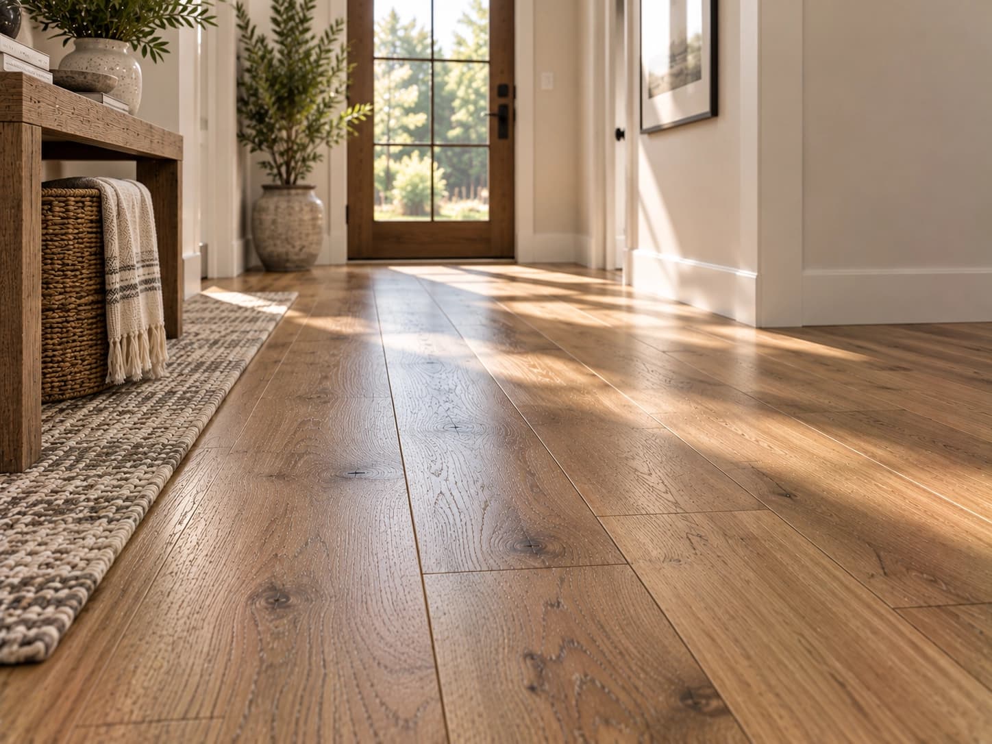 Solid hardwood detail