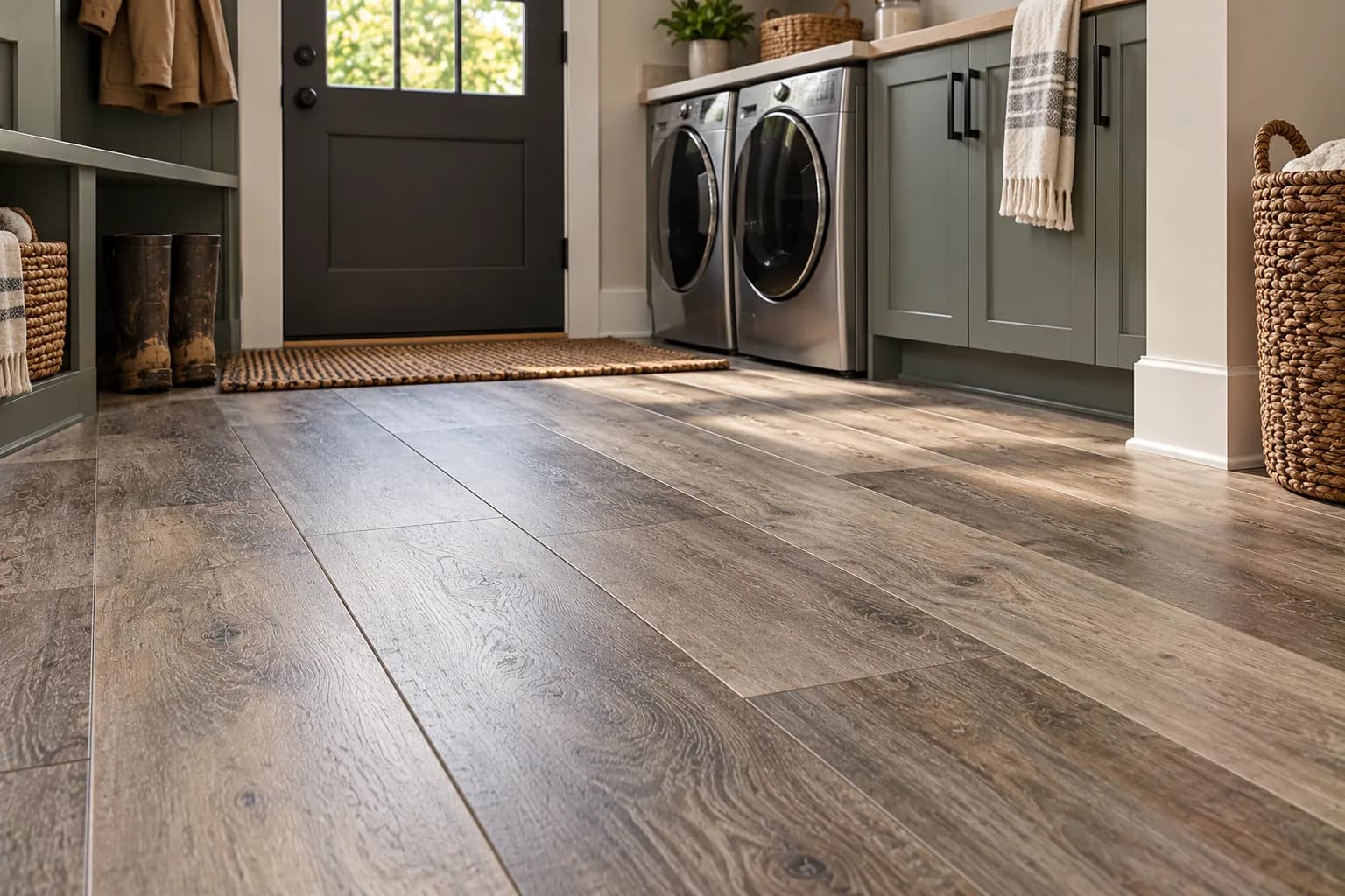 Durable luxury vinyl plank detail