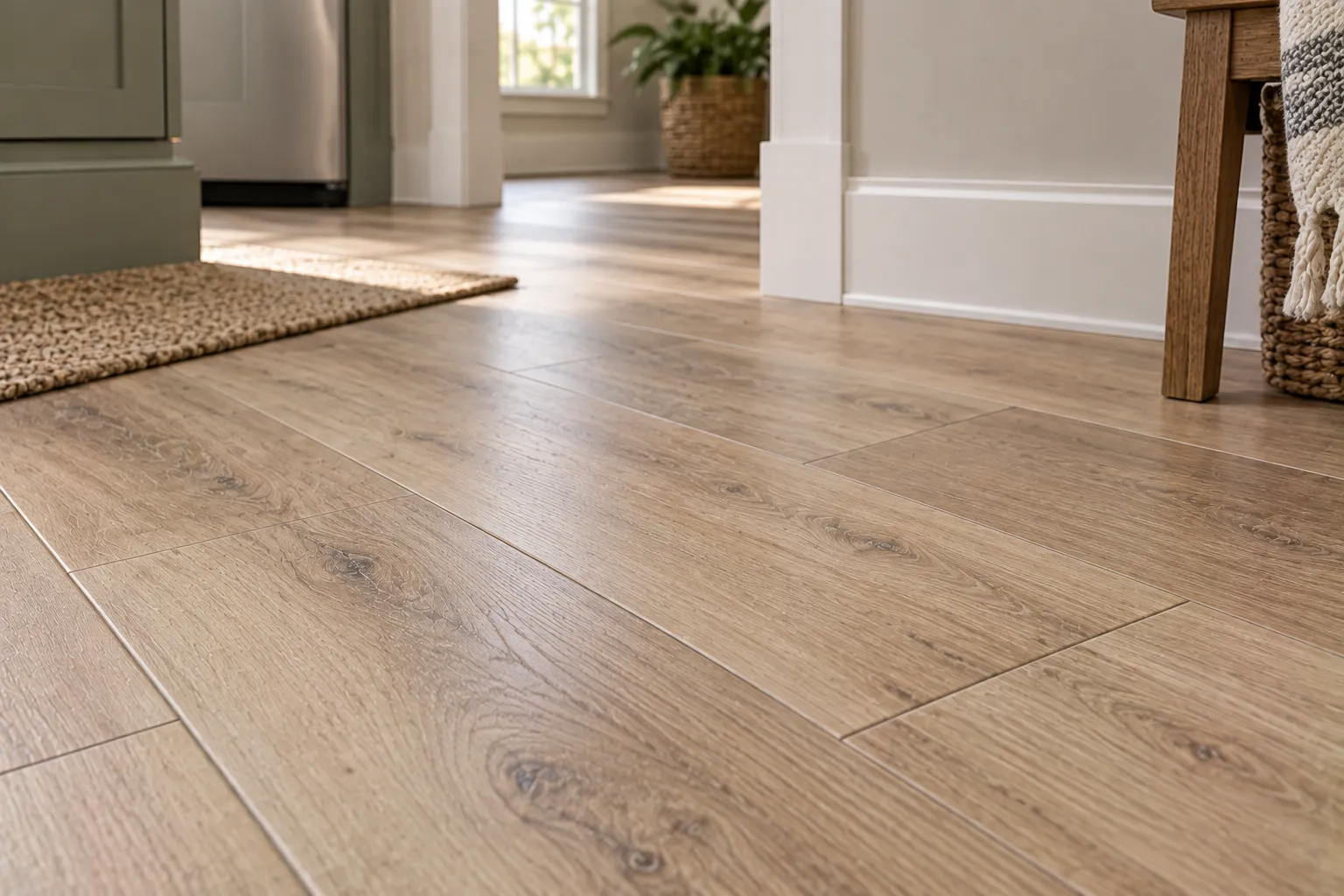 Traditional luxury vinyl plank detail
