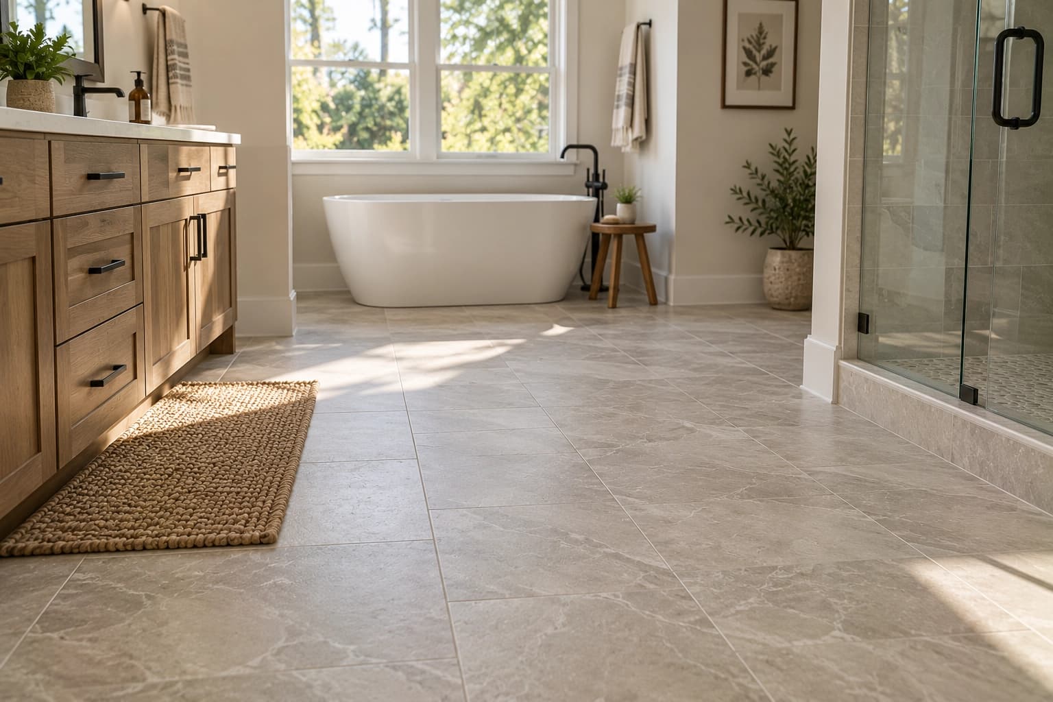 Luxury vinyl tile installation image