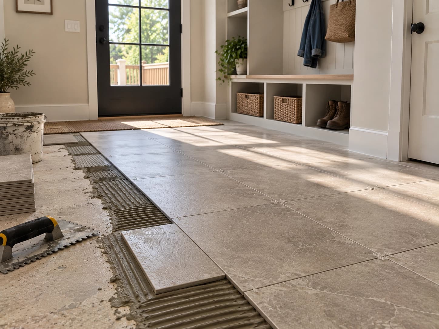 Luxury Vinyl Tile flooring installation